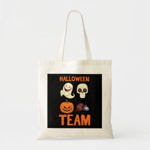 Halloween Team Skeleton Pumpkin Ghost Spider Spook Tote Bag