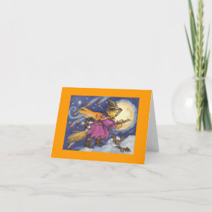 Halloween Teddy Bear Witch card