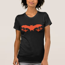 Halloween tee with orange bat family