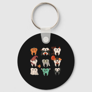 Halloween Teeth Spooky Halloween Dentist Quote Key Ring