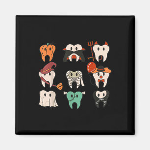 Halloween Teeth Spooky Halloween Dentist Quote  Magnet