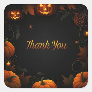 Halloween "Thank You" Square Sticker