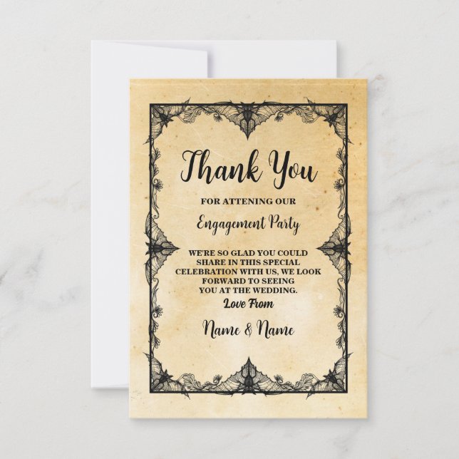 Halloween Thank You Wedding Gothic Frame Card (Front)