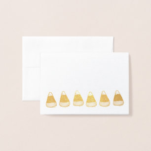 Halloween Thanksgiving Autumn Fall Candy Corn Foil Card