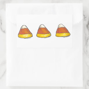 Halloween Thanksgiving Candy Corn Candies Autumn Rectangular Sticker