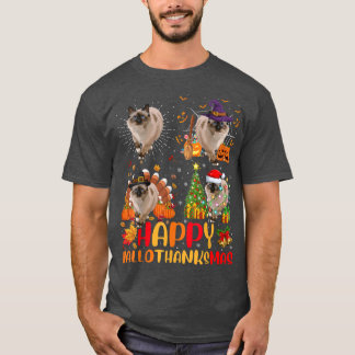 Halloween Thanksgiving Christmas Balinese Cat Hall T-Shirt