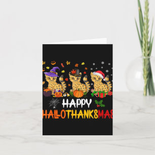 Halloween Thanksgiving Christmas Cheetah Cat Hallo Card