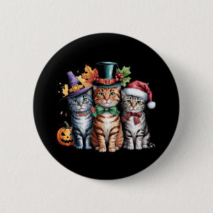 Halloween Thanksgiving Christmas Cute Holidays Cat 6 Cm Round Badge