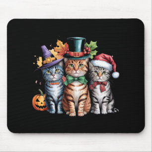 Halloween Thanksgiving Christmas Cute Holidays Cat Mouse Pad