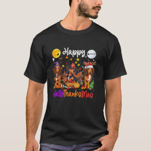 Halloween Thanksgiving Christmas Dachshund Dog T-Shirt
