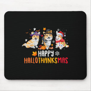 Halloween Thanksgiving Christmas Funny Corgi Dogs Mouse Pad
