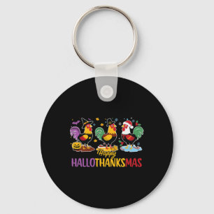 Halloween Thanksgiving Christmas Hallothanksmas Ch Key Ring