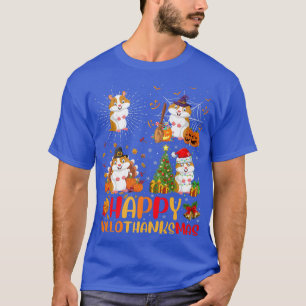 Halloween Thanksgiving Christmas Hamster Hallothan T-Shirt
