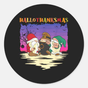 Halloween Thanksgiving Christmas Happy Classic Round Sticker