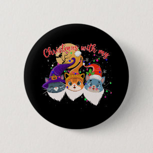 Halloween Thanksgiving Christmas Happy Hallothanks 6 Cm Round Badge