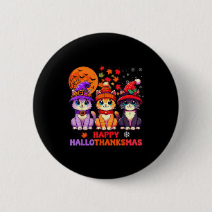Halloween Thanksgiving Christmas Happy Hallothanks 6 Cm Round Badge