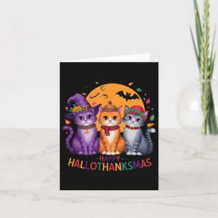 Halloween Thanksgiving Christmas Happy Hallothanks Card