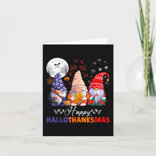 Halloween Thanksgiving Christmas Happy HalloThanks Card