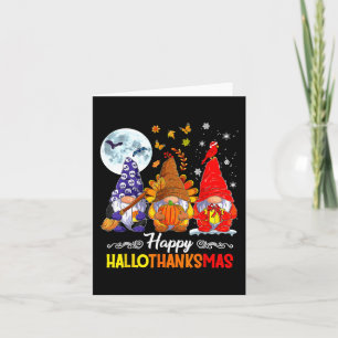 Halloween Thanksgiving Christmas Happy HalloThanks Card
