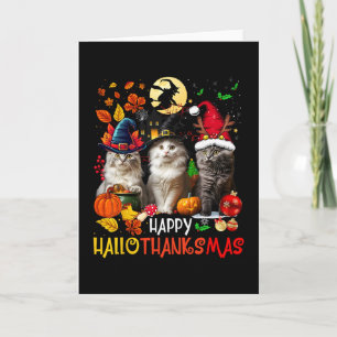 Halloween Thanksgiving Christmas Happy Hallothanks Card