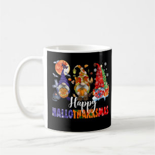 Halloween Thanksgiving Christmas Happy Hallothanks Coffee Mug