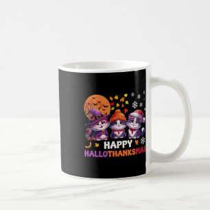 Halloween Thanksgiving Christmas Happy Hallothanks Coffee Mug