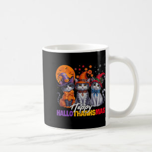Halloween Thanksgiving Christmas Happy Hallothanks Coffee Mug