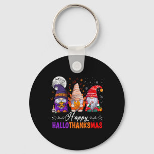 Halloween Thanksgiving Christmas Happy Hallothanks Key Ring