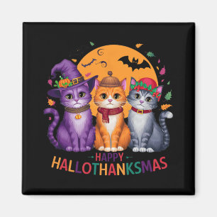 Halloween Thanksgiving Christmas Happy Hallothanks Magnet