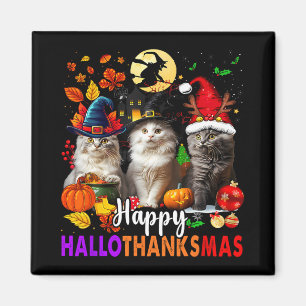 Halloween Thanksgiving Christmas Happy Hallothanks Magnet