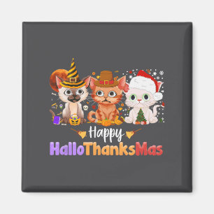 Halloween Thanksgiving Christmas Happy Hallothanks Magnet