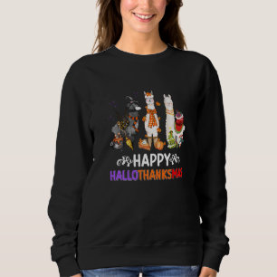 Halloween Thanksgiving Christmas Happy Hallothanks Sweatshirt