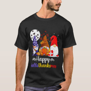 Halloween Thanksgiving Christmas Happy Hallothanks T-Shirt