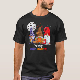 Halloween Thanksgiving Christmas Happy HalloThanks T-Shirt