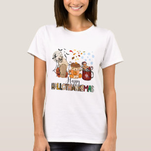 Halloween Thanksgiving Christmas Happy Hallothanks T-Shirt