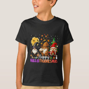 Halloween Thanksgiving Christmas Happy Hallothanks T-Shirt