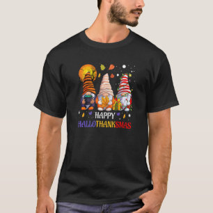 Halloween Thanksgiving Christmas Happy HalloThanks T-Shirt