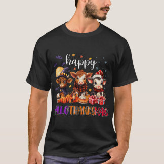Halloween Thanksgiving Christmas Happy  T-Shirt