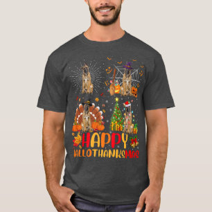 Halloween Thanksgiving Christmas Malinois Dog Hall T-Shirt