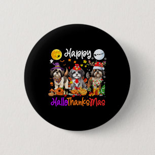 Halloween Thanksgiving Christmas Shih Tzu Dog Hall 6 Cm Round Badge
