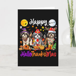 Halloween Thanksgiving Christmas Shih Tzu Dog Hall Card