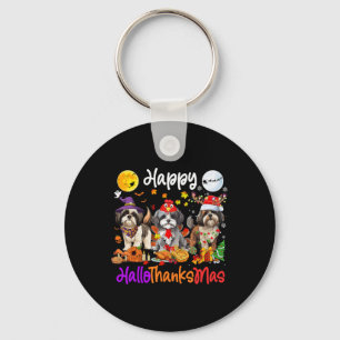 Halloween Thanksgiving Christmas Shih Tzu Dog Hall Key Ring