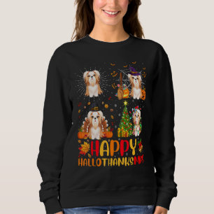 Halloween Thanksgiving Christmas Shih Tzu Dog Hall Sweatshirt