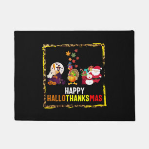 Halloween Thanksgiving Christmas Shirt, Happy Doormat