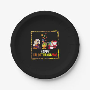 Halloween Thanksgiving Christmas Shirt, Happy Paper Plate
