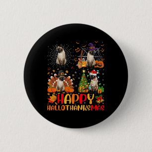 Halloween Thanksgiving Christmas Siamese Cat Hallo 6 Cm Round Badge