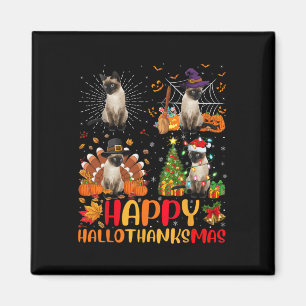 Halloween Thanksgiving Christmas Siamese Cat Hallo Magnet
