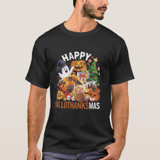 Halloween Thanksgiving Christmas Turkey Happy Hall T-Shirt