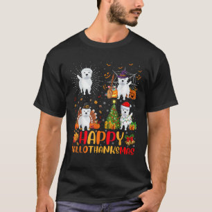 Halloween Thanksgiving Christmas Westie Dog Hallot T-Shirt