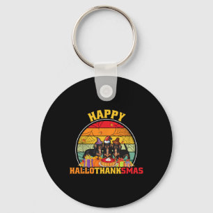Halloween Thanksgiving Christmas Wiener Happy Hall Key Ring